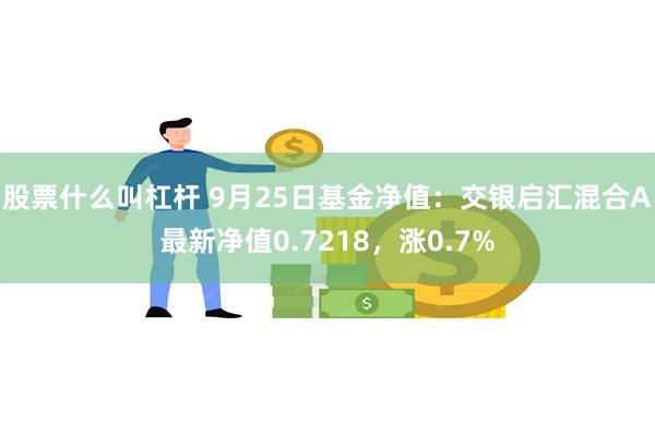 股票什么叫杠杆 9月25日基金净值：交银启汇混合A最新净值0.7218，涨0.7%