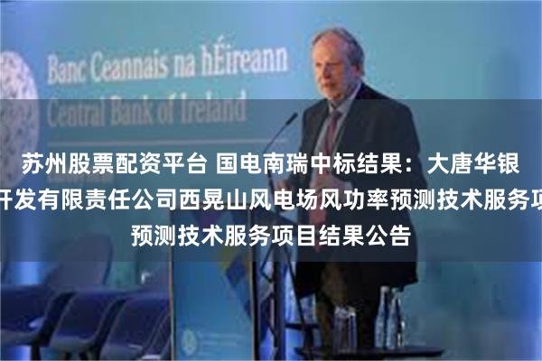 苏州股票配资平台 国电南瑞中标结果：大唐华银芷江新能源开发有限责任公司西晃山风电场风功率预测技术服务项目结果公告